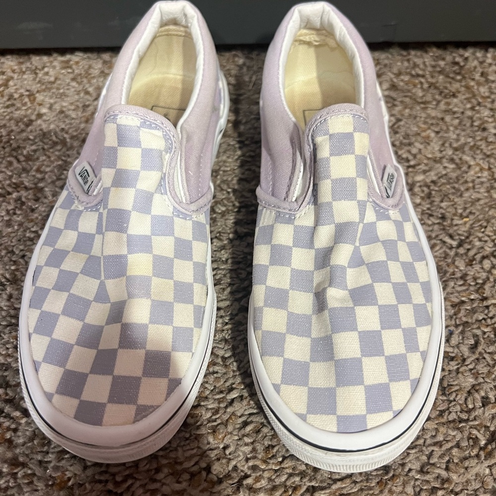 Vans Youth Lavender Check Slip-On Shoes